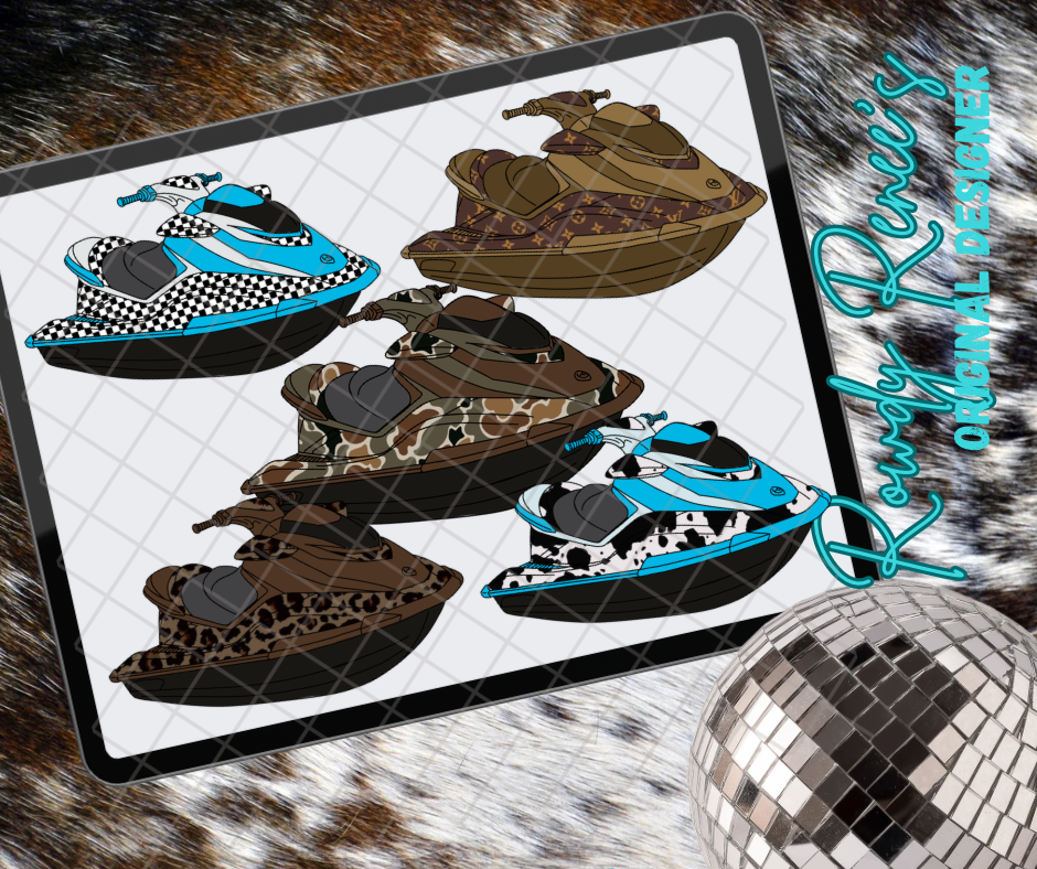 Patterned jet ski clippies