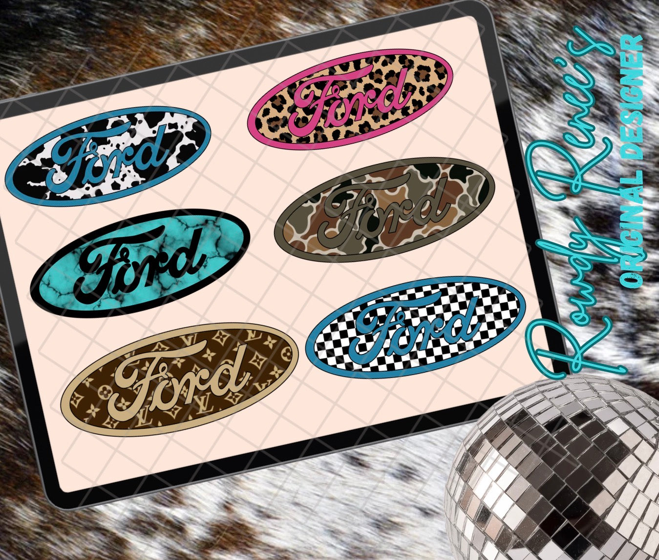 Patterned ford emblem