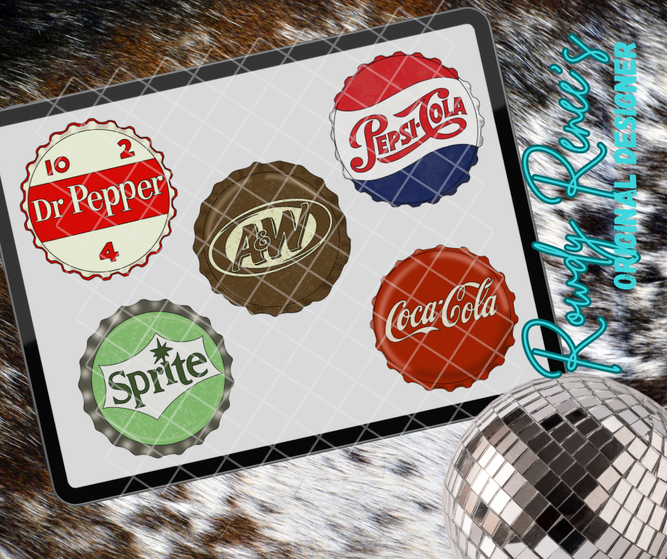 Vintage soda caps clipart