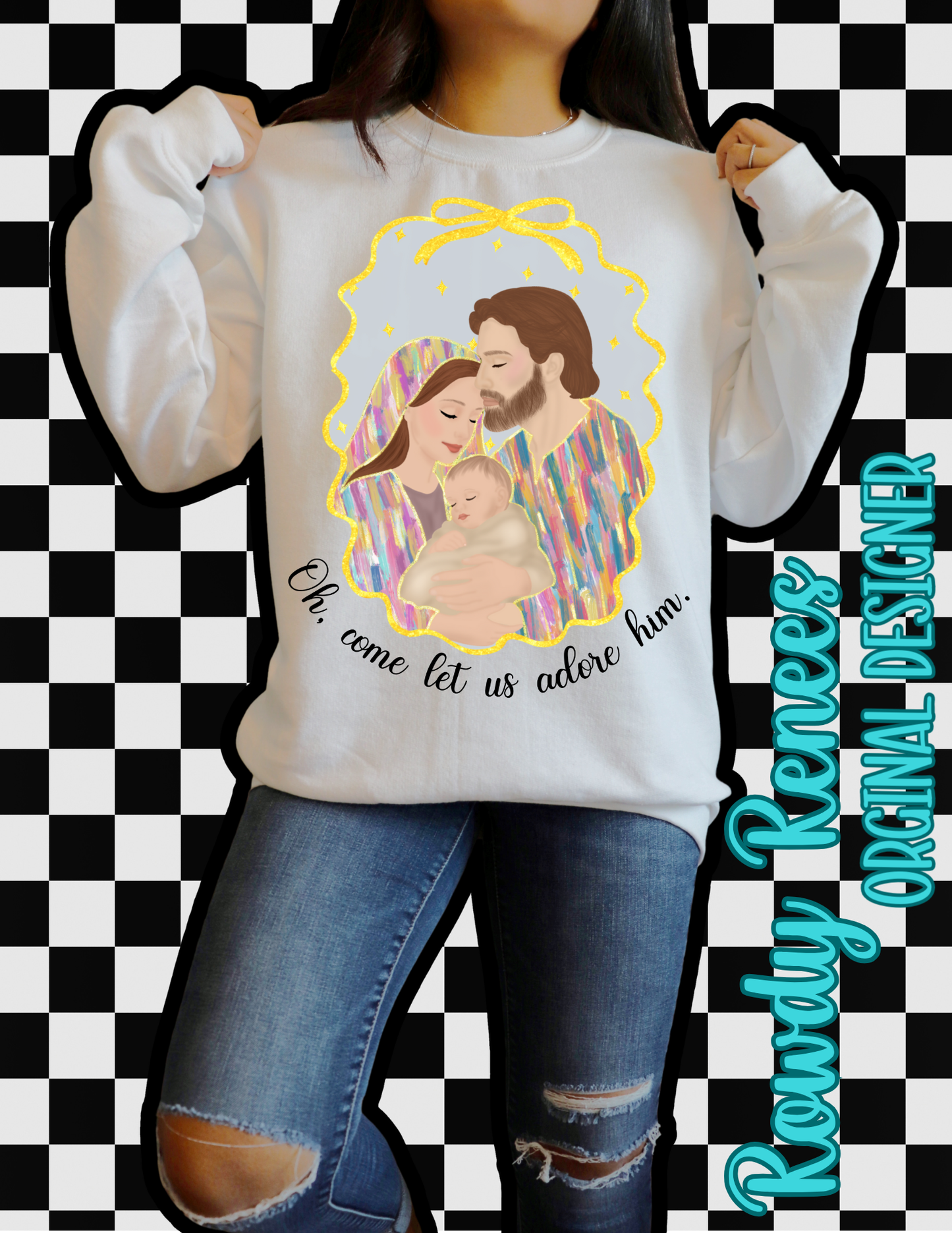 Oh come let us adore him png