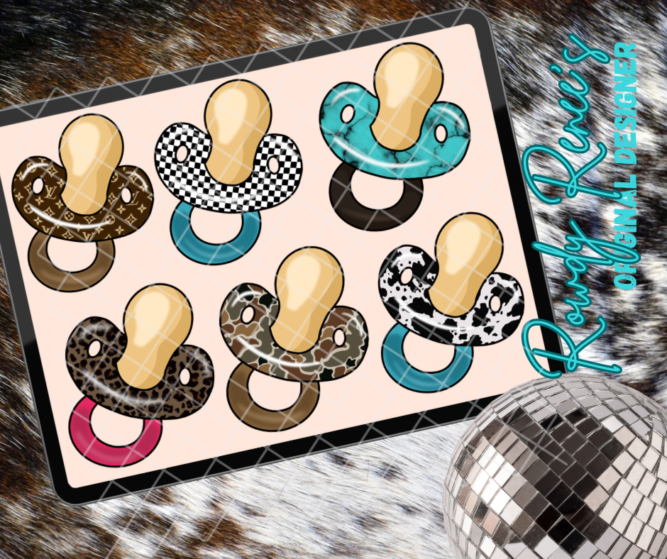 Patterned pacifiers clipart