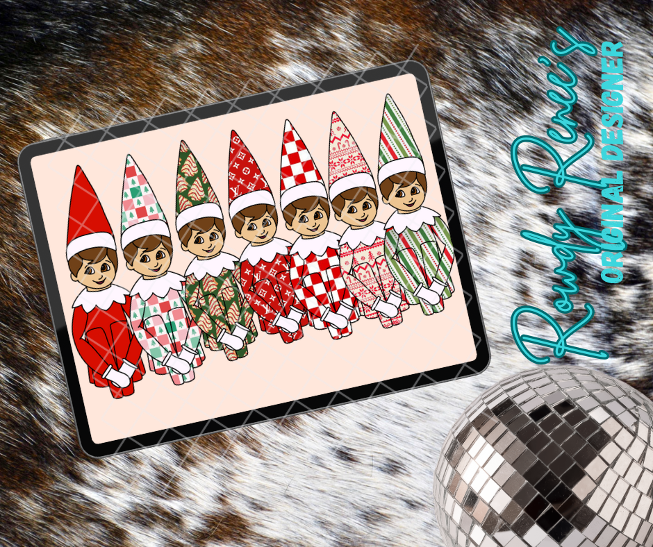 Christmas patterned elf on the shelf