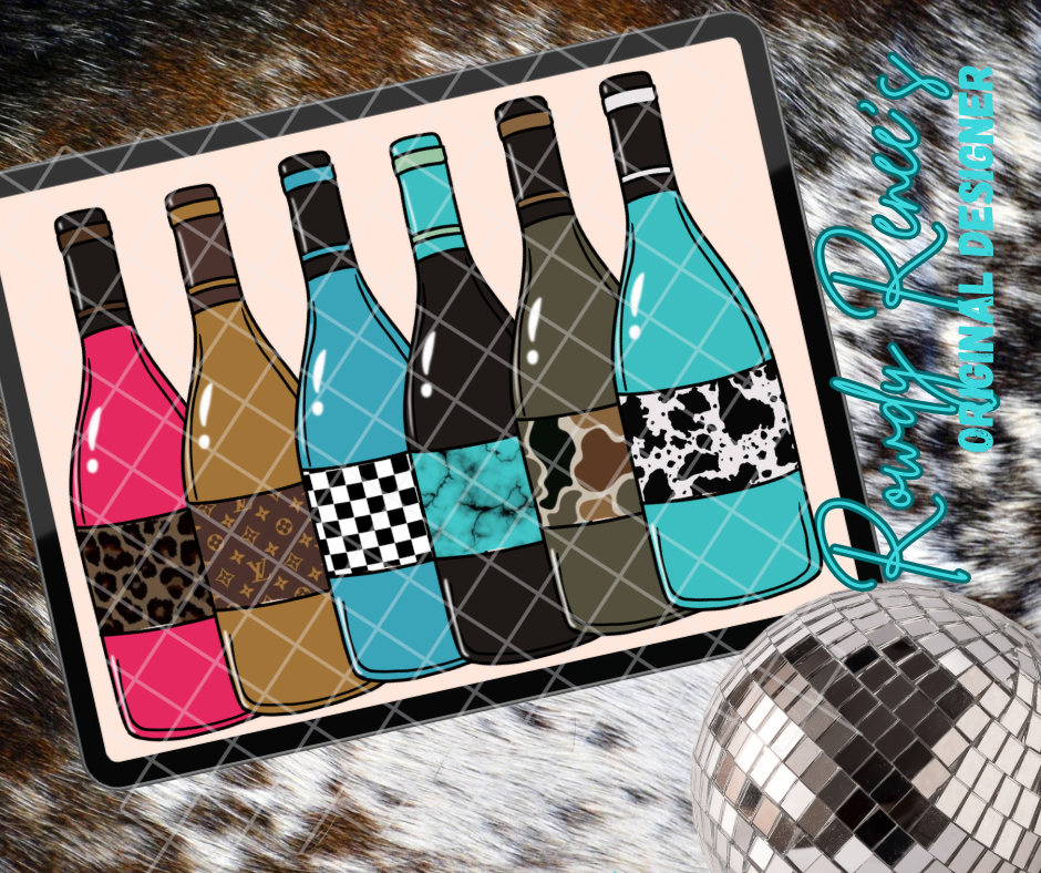 Wine bottle style 2 clipart pack