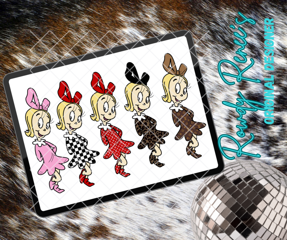 Patterned Cindy Lou clioart bundle