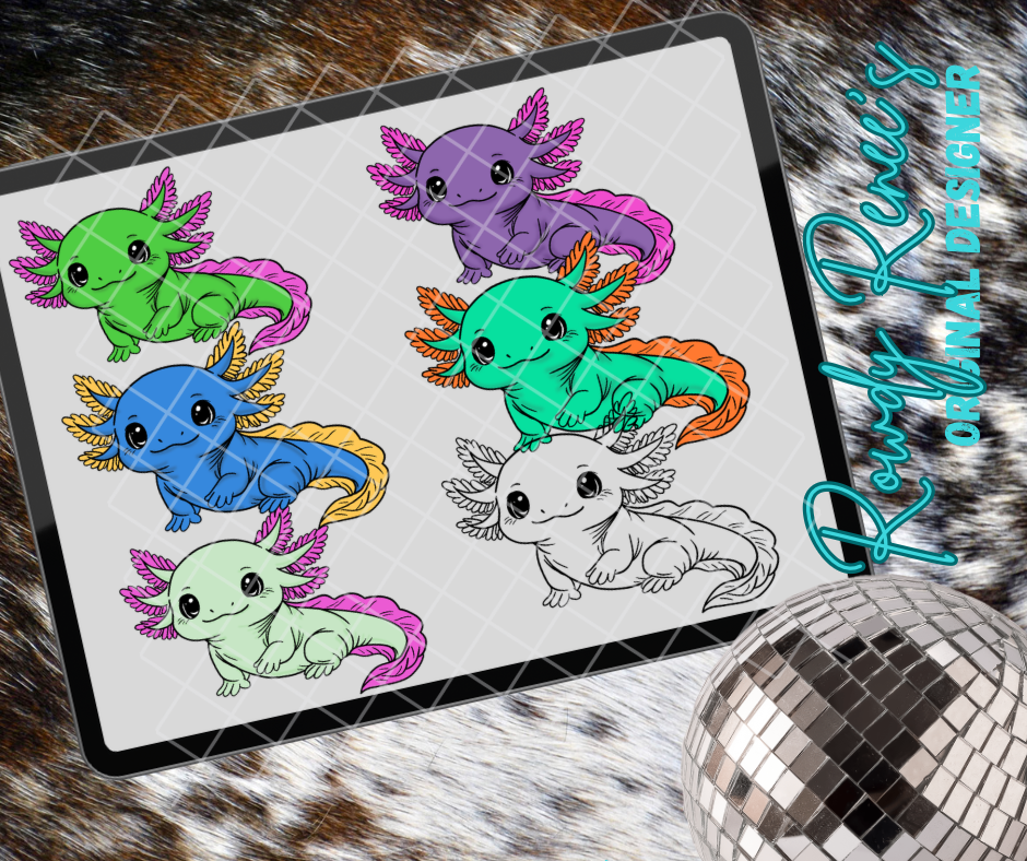 Axolotol clippie pack outline included