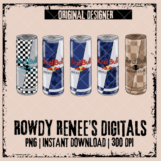 Patterned Red Bull