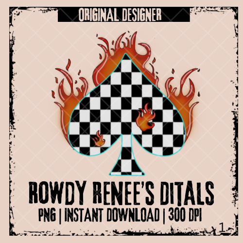 Fiery checkered spade