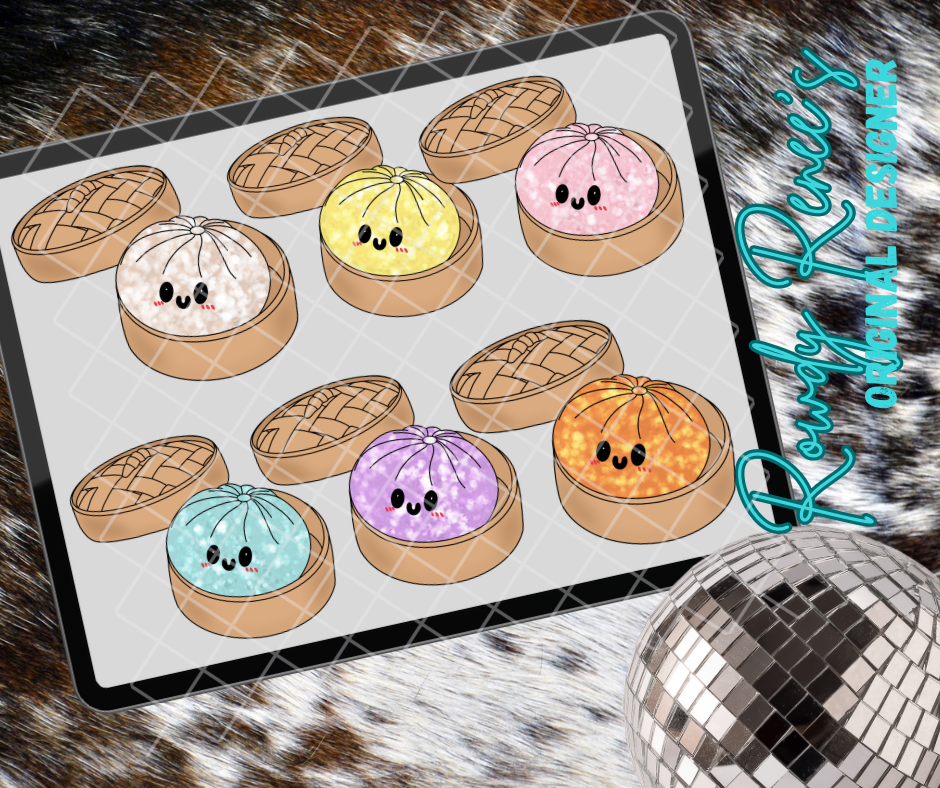 Glitter dumplings clipart pack