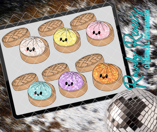 Glitter dumplings clipart pack