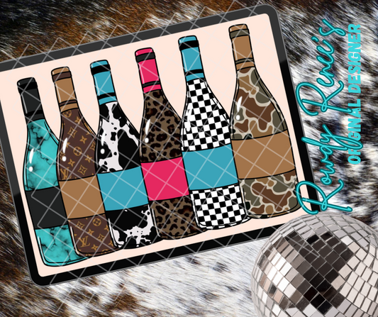 Wine bottle style 1 clipart pack