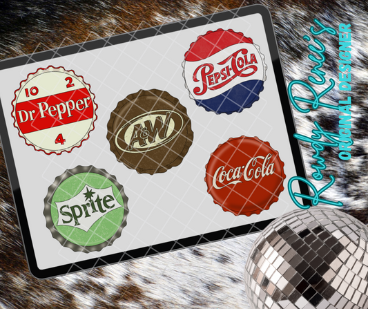 Vintage soda caps clipart