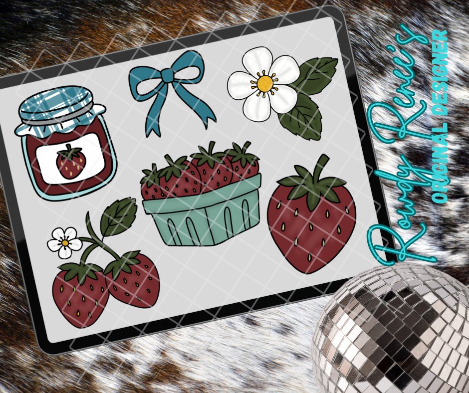 Strawberry clipart bundle 1