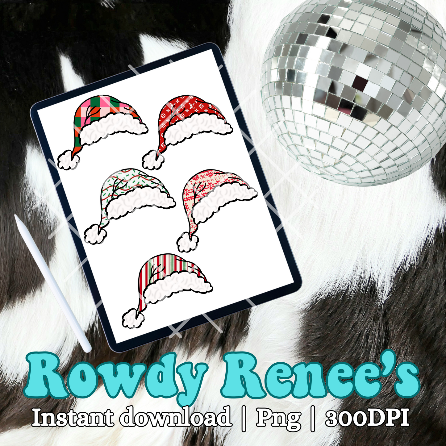 Santa hats Christmas patterns 1