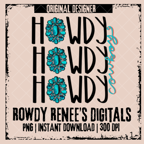 Hand drawn howdy png