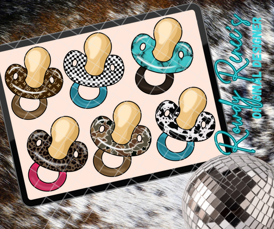 Patterned pacifiers clipart