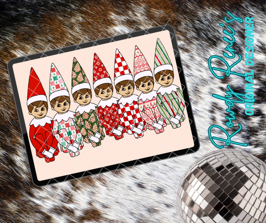 Christmas patterned elf on the shelf