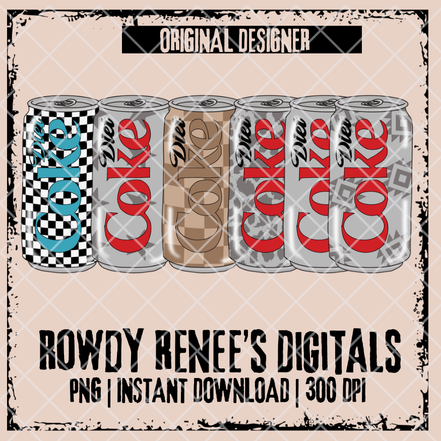 Diet Coke patterned clip art