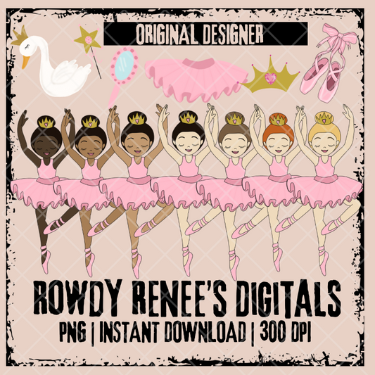 Ballerina dance clip art bundle.