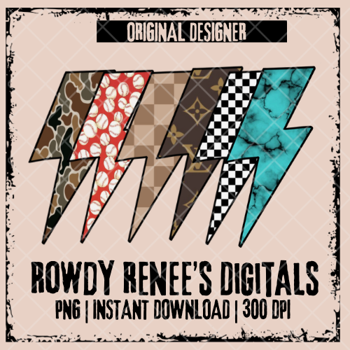 Patterned Lightening bolt