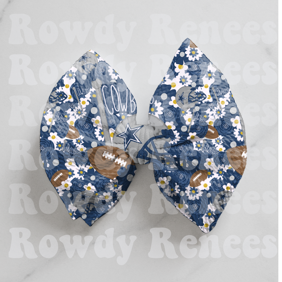 Cowboys floral seamless pattern
