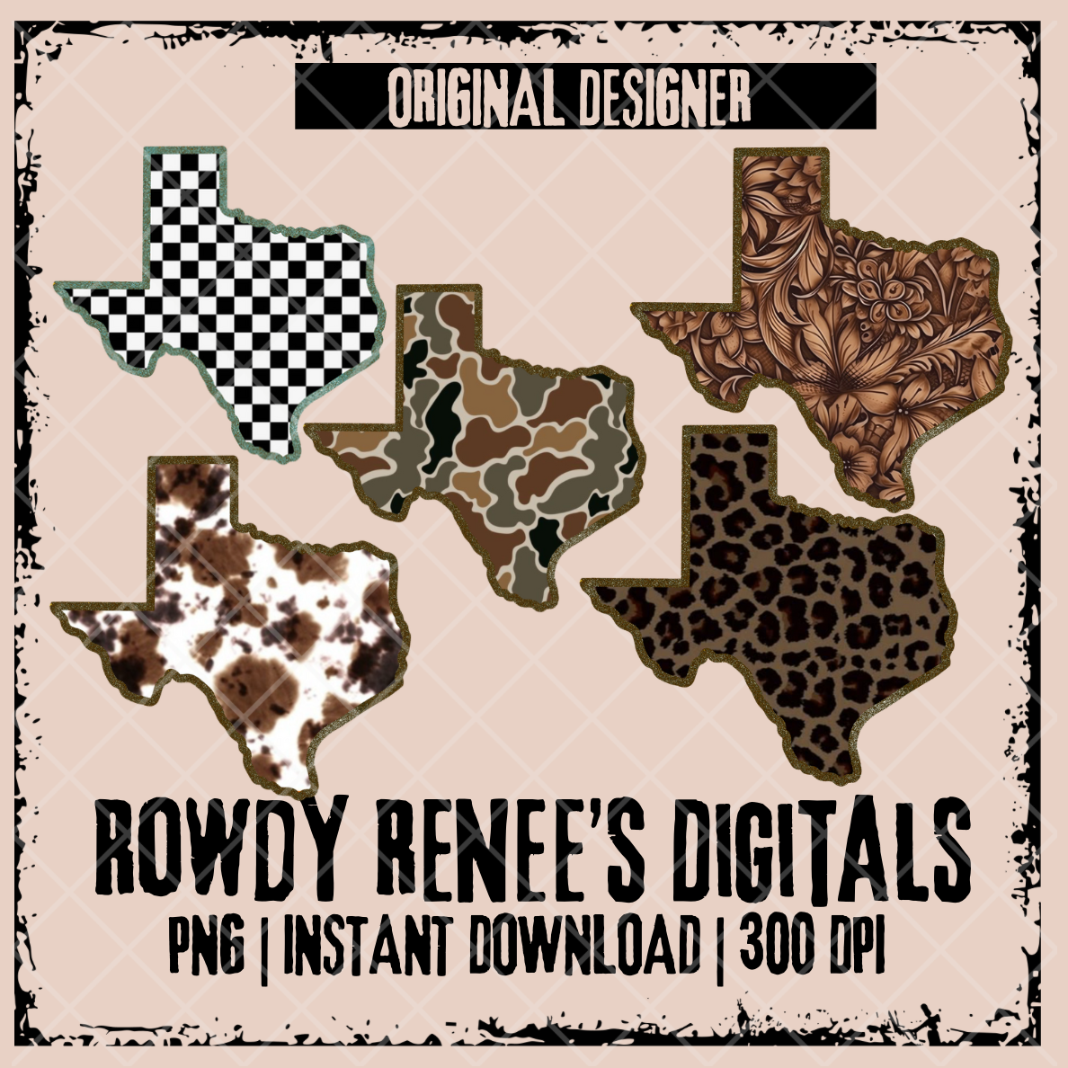 Patterned Texas state