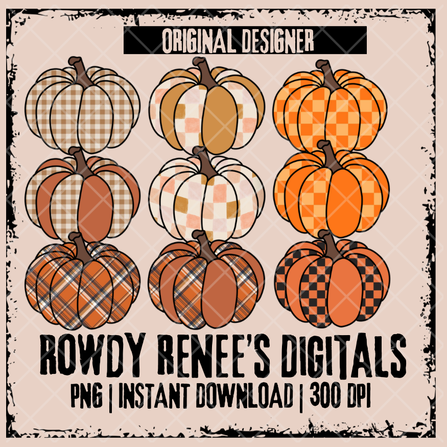Patterned fall pumpkins