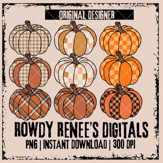 Patterned fall pumpkins