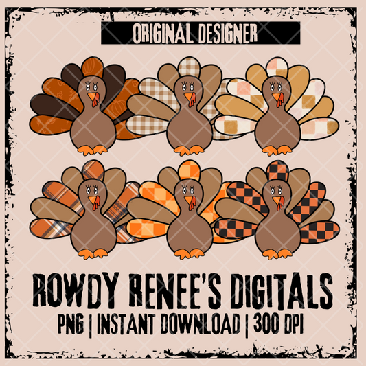 Patterned fall turkeys