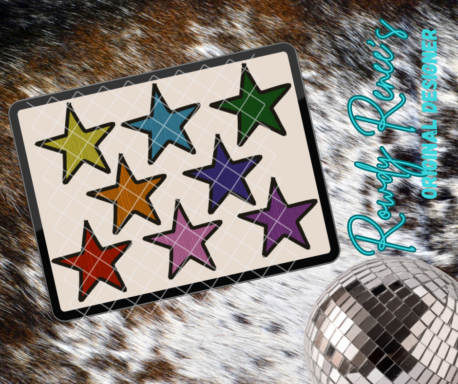 Threaded star patches clipart