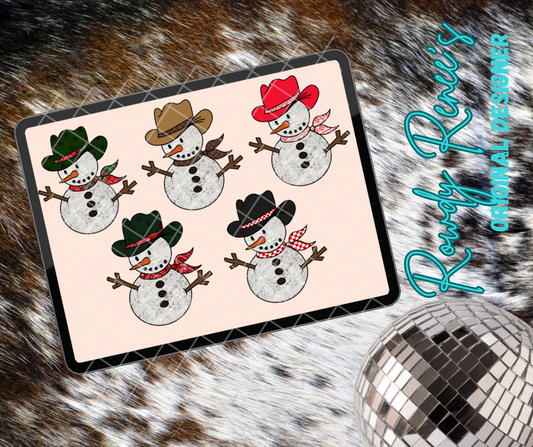 Cheetah printed snowmen