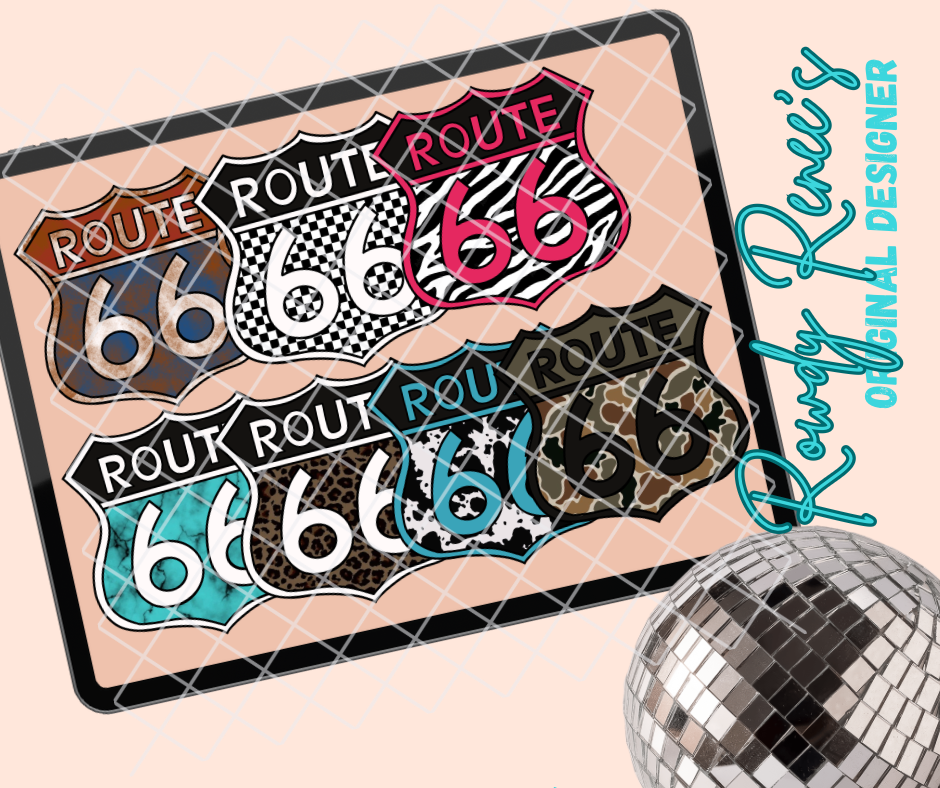 Patterned rt 66 clipart