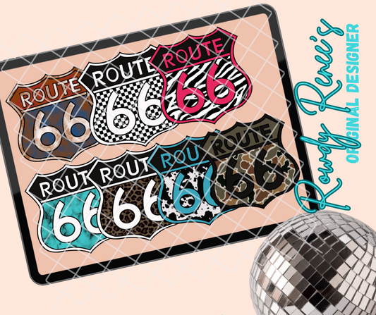 Patterned rt 66 clipart