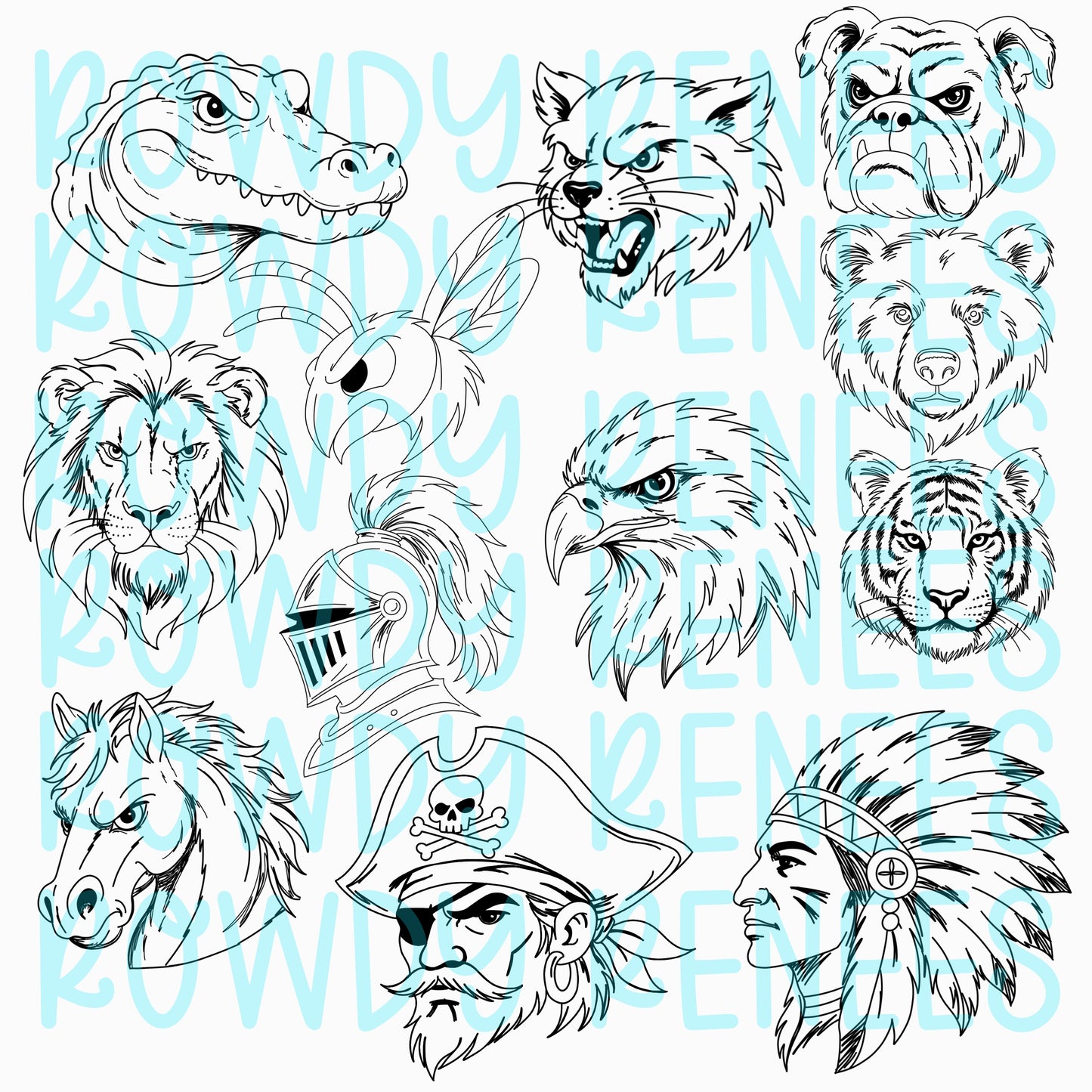 Mascot procreate stamp set