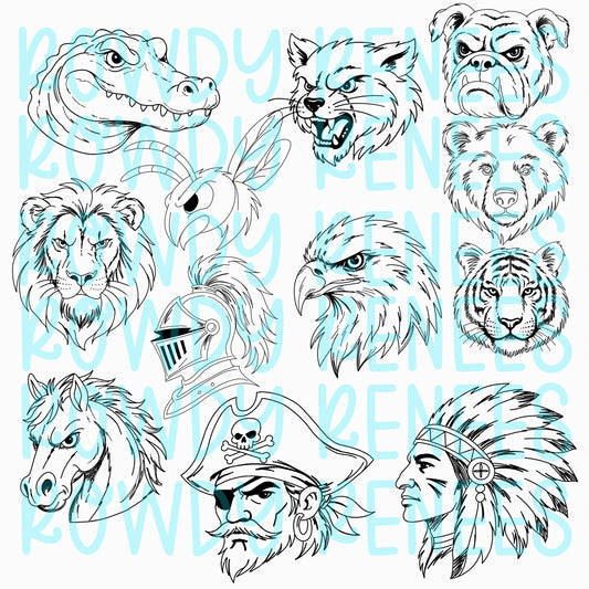 Mascot procreate stamp set